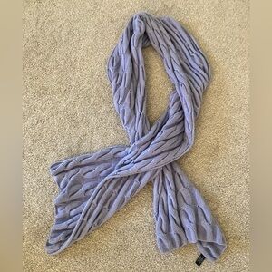 Ann Taylor Cashmere Wool Silk Light Blue Cable Knit Scarf‎ Wrap